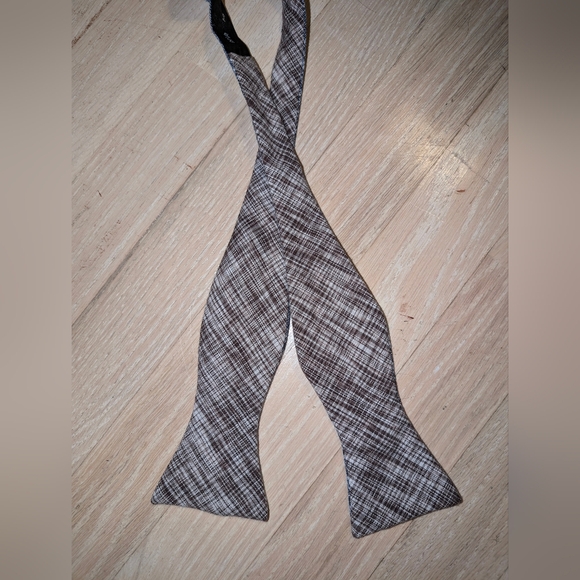 Navy and Brown Plaid Bow Tie by Cotton Treats - Picture 3 of 6